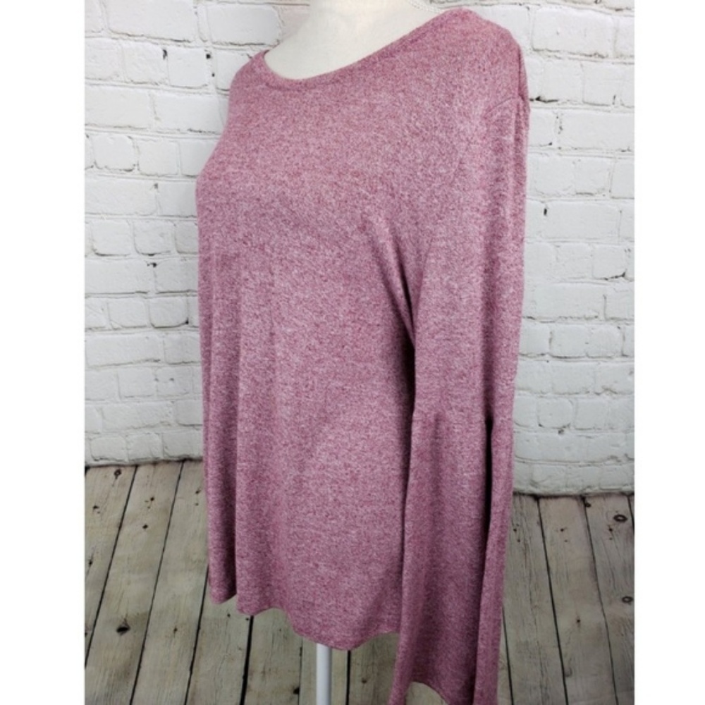 H by Halston Sweater Maroon Bell Sleeve Size XL - Picture 2 of 7